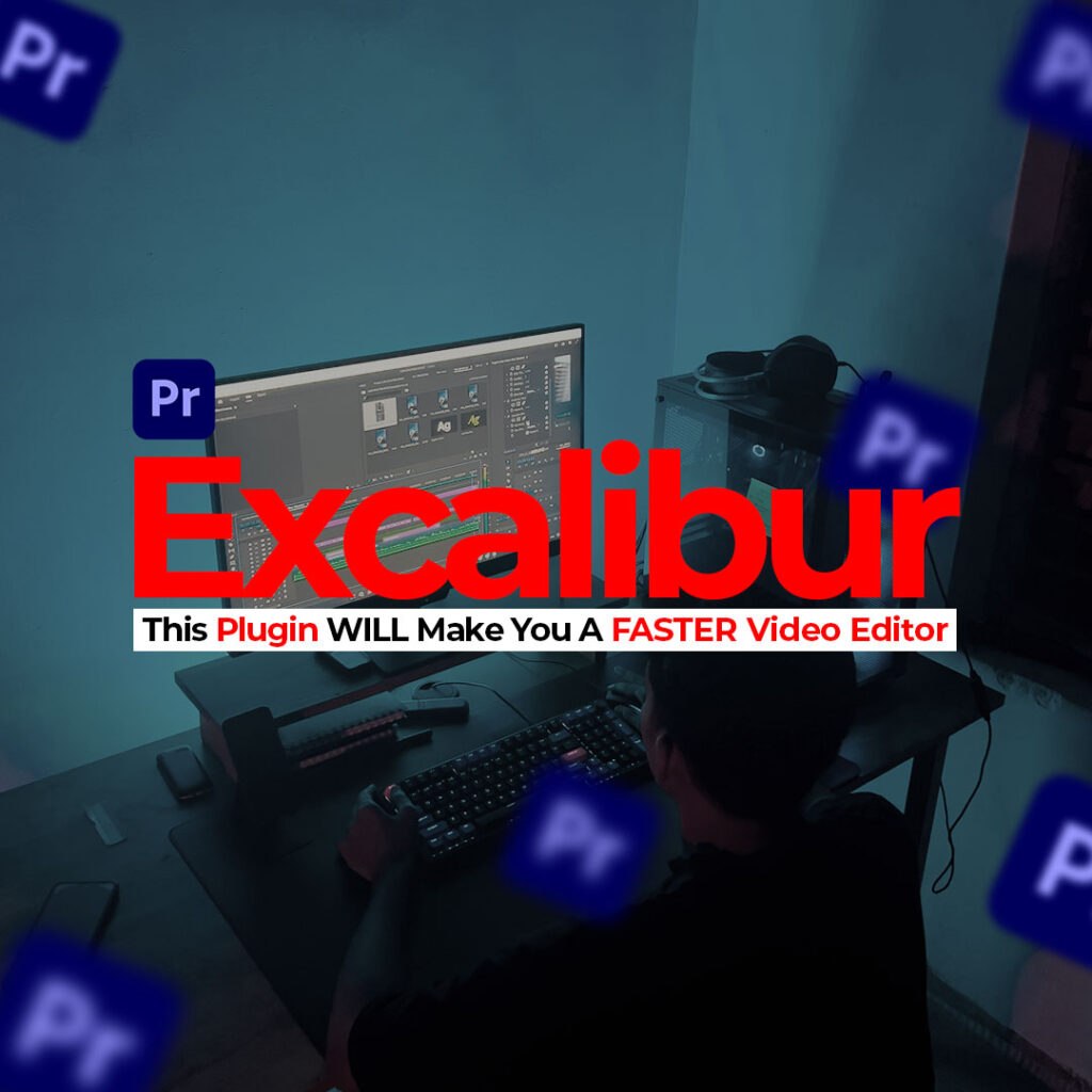 Video editor using Premiere Pro with Excalibur plugin for faster and efficient editing.